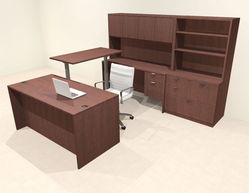 6pcs U Shaped 60"w X 102"d Modern Executive Office Desk, #OT-SUS-UH47