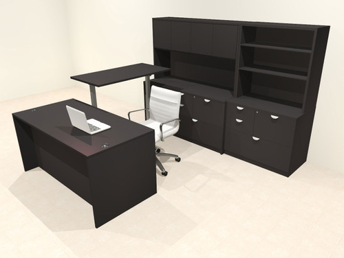 7pcs U Shaped 60"w X 102"d Modern Executive Office Desk, #OT-SUS-UH59