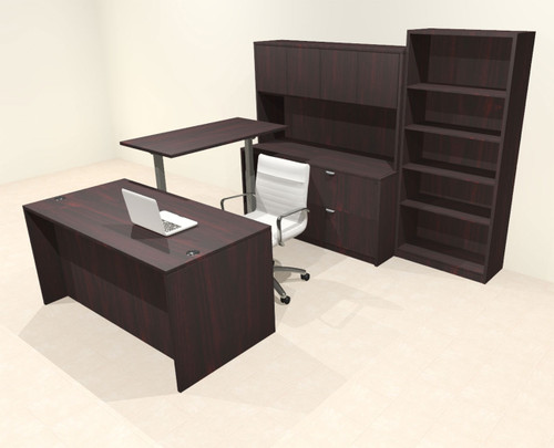 6pcs U Shaped 60"w X 102"d Modern Executive Office Desk, #OT-SUS-UH68