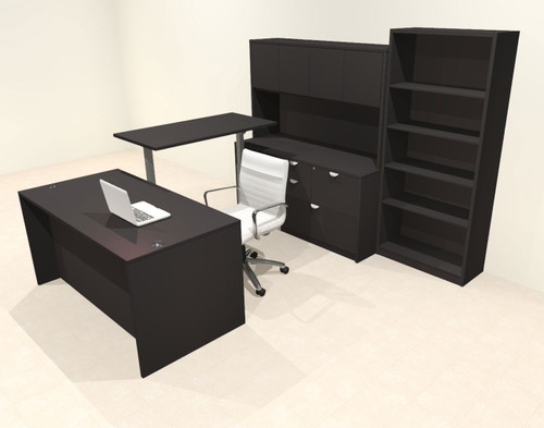 6pcs U Shaped 60"w X 102"d Modern Executive Office Desk, #OT-SUS-UH74