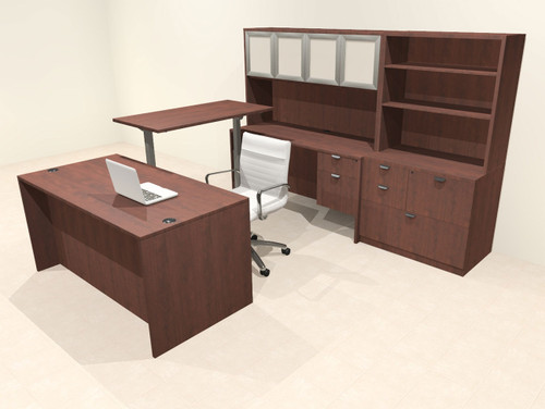 7pcs U Shaped 60"w X 102"d Modern Executive Office Desk, #OT-SUS-UH107