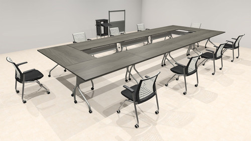 9pcs O Shape 20' Feet Nesting Training / Conference Table, #OT-SUL-T40-B