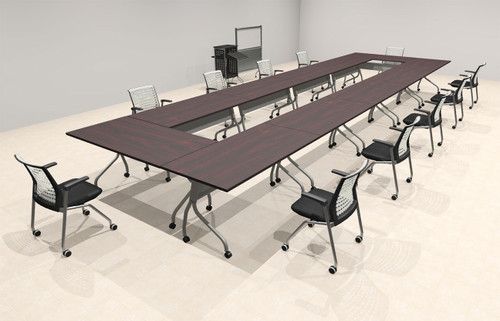 11pcs O Shape 20' Feet Nesting Training / Conference Table, #OT-SUL-T48-B