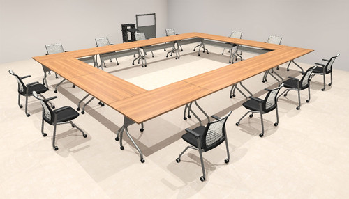 12pcs O Shape 20' Feet Nesting Training / Conference Table, #OT-SUL-T51-B