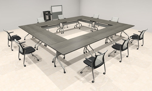 9pcs O Shape 1.5' Feet Nesting Training / Conference Table, #OT-SUL-T40-C