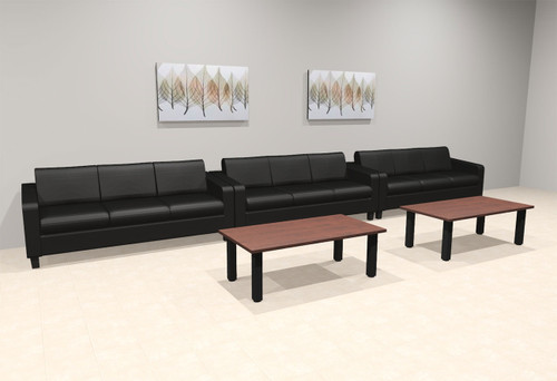 3pcs 9 Person Modern Office LeatherSoft SOFA Set, #OT-LOS-SW3