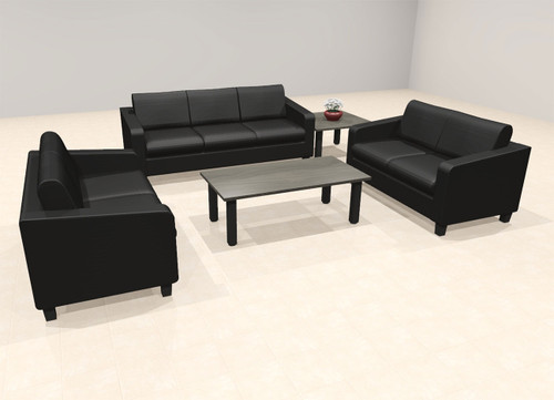 3pcs 7 Person Modern Office LeatherSoft LOVE + SOFA Set, #OT-LOS-LSF2