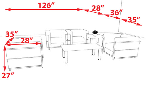 4pcs 4 Person Modern Office LeatherSoft CHAIR Set, #UF-REG-CF3-A