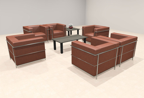 6pcs 6 Person Modern Office LeatherSoft CHAIR Set, #UF-REG-CF5-B