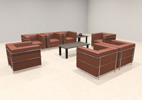 7pcs 7 Person Modern Office LeatherSoft CHAIR Set, #UF-REG-CF6-B