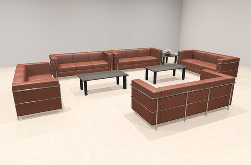 5pcs 15 Person Modern Office LeatherSoft SOFA Set, #UF-REG-SF5-B