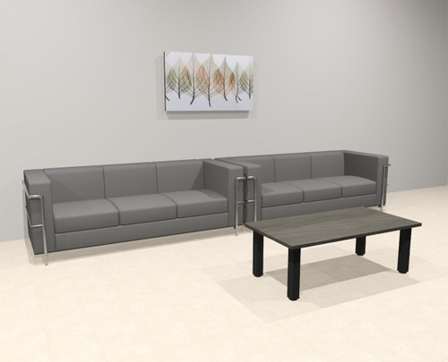 2pcs 6 Person Modern Office LeatherSoft SOFA Set, #UF-REG-SW2-C