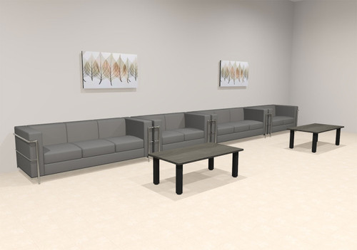 4pcs 10 Person Modern Office LeatherSoft LOVE + SOFA Set, #UF-REG-LSW2-C