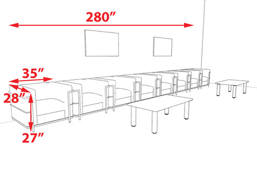 8pcs 8 Person Modern Office LeatherSoft CHAIR Set, #UF-REG-CW7-D