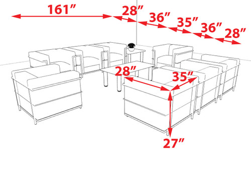 8pcs 8 Person Modern Office LeatherSoft CHAIR Set, #UF-REG-CF7-D