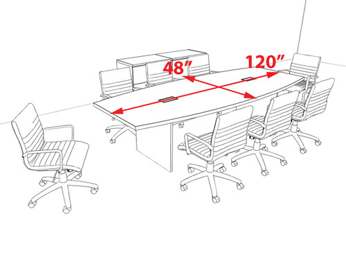 Modern Boat Shaped 10' Feet Conference Table, #OF-CON-C144