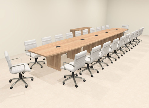 Modern Boat Shaped 24' Feet Conference Table, #OF-CON-C162