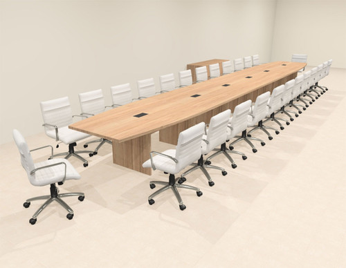 Modern Boat Shaped 28' Feet Conference Table, #OF-CON-C164