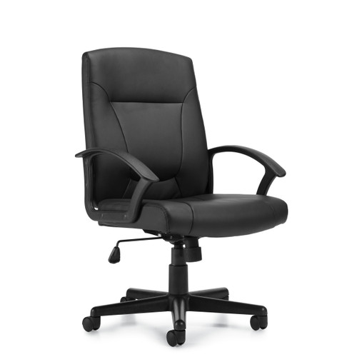 Hi Luxhide Black Mock Leather Cushion Office Chair, #OT-038