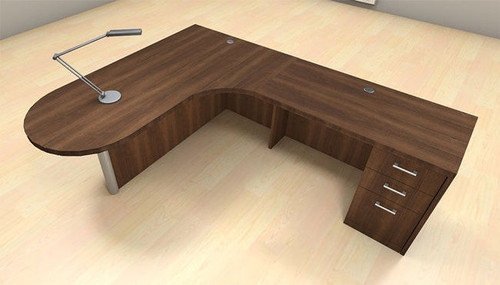 3pc L Shape Modern Executive Office Desk Set, #CH-AMB-L11