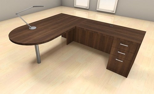 3pc L Shape Modern Executive Office Desk Set, #CH-AMB-L16