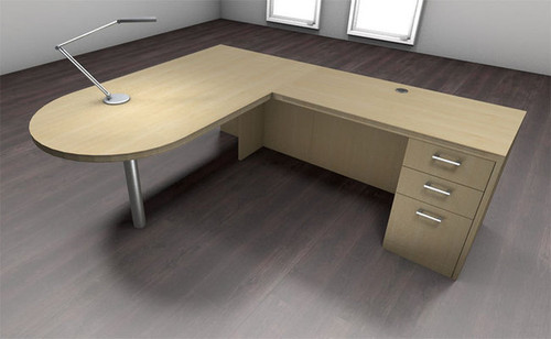 3pc L Shape Modern Executive Office Desk Set, #CH-AMB-L17