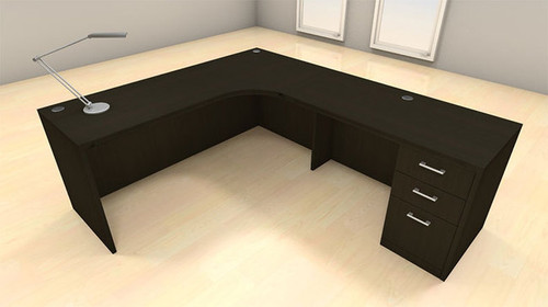 3pc L Shape Modern Executive Office Desk Set, #CH-AMB-L2
