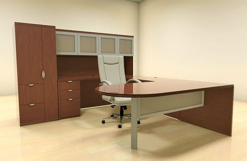 6pc U Shape Modern Contemporary Executive Office Desk Set, #CH-JAD-U35