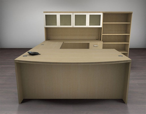6pc U Shape Modern Executive Office Desk Set, #CH-AMB-U77