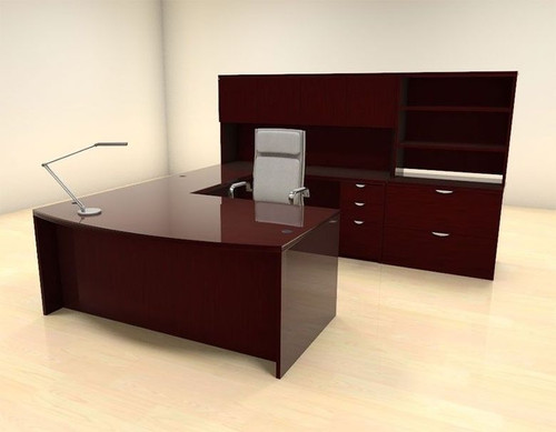7pc U Shape Modern Contemporary Executive Office Desk Set, #CH-JAD-U6