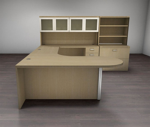 7pc U Shape Modern Executive Office Desk Set, #CH-AMB-U22