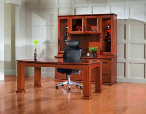 New 3 Pc All Wood Executive Office Desk Set, #CH-EME-D2