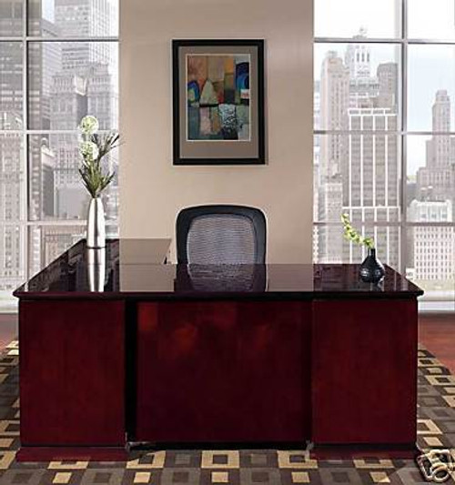 New 4pc 66" All Wood Executive Office Desk, #CH-EME-L1