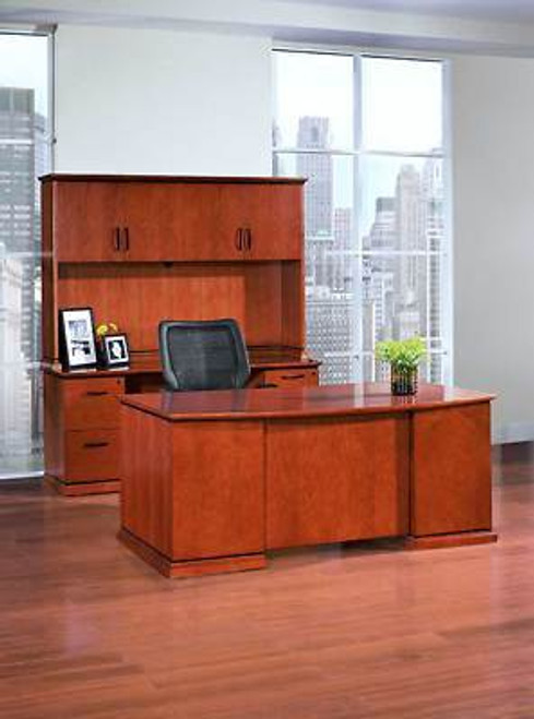 New 7 Pc All Wood Executive Office Desk Set, #CH-EME-D4