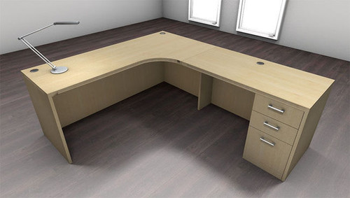 3pc L Shape Modern Executive Office Desk Set, #CH-AMB-L4