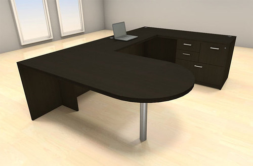 4pc U Shape Modern Executive Office Desk Set, #CH-AMB-U34