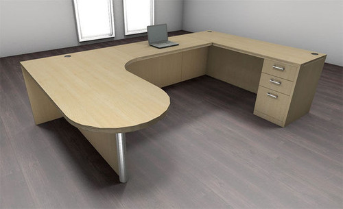 4pc U Shape Modern Executive Office Desk Set, #CH-AMB-U7