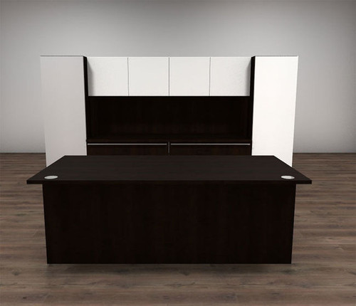 5pc Rectangular Glass Door Modern Executive Office Desk Set, #CH-VER-D8