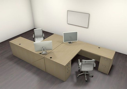 Two Persons Modern Executive Office Workstation Desk Set, #CH-AMB-F5