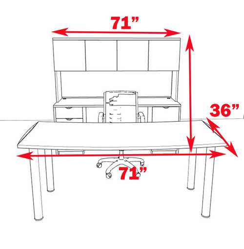 5pc Modern Contemporary Executive Office Desk Set, #OF-CON-D1