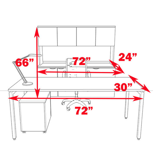 4pc Modern Contemporary Executive Office Desk Set, #OF-CON-D13
