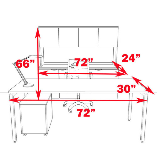 4pc Modern Contemporary Executive Office Desk Set, #OF-CON-D6