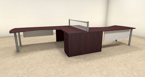 6pc L Shaped Modern Contemporary Executive Office Desk Set, #OF-CON-L8