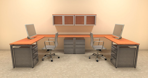 Two Persons Modern Executive Office Workstation Desk Set, #OF-CON-S16