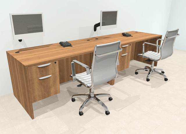 Two Person Modern Office Workstation Desk Set, #OT-SUL-SPN21 - H2O ...