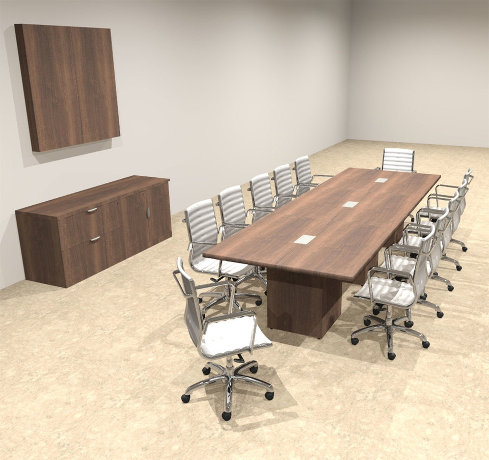 Modern Rectangular Top Cube Leg 12' Feet Conference Table, #OF-CON-CS12 ...