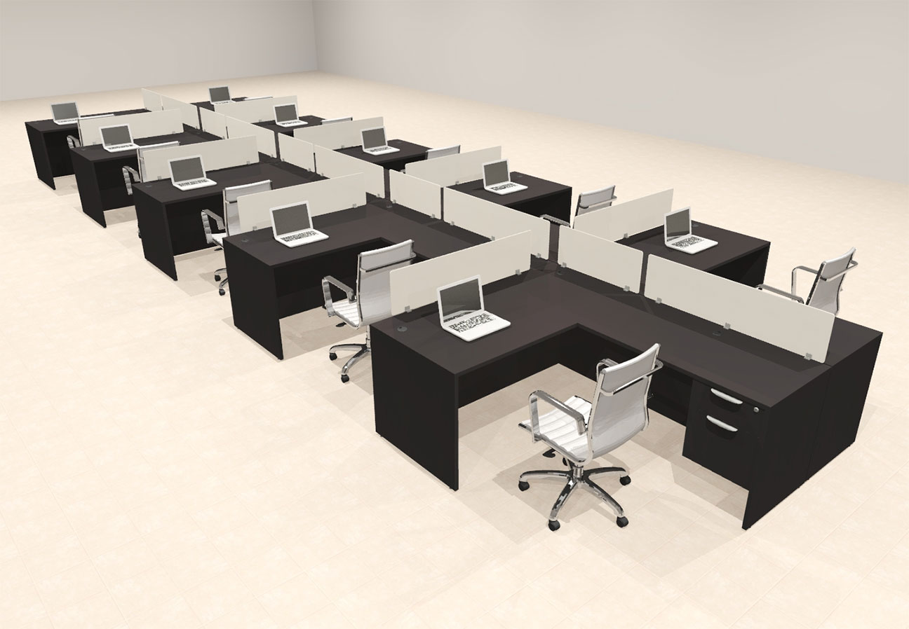 10 Person Modern Divider Office Workstation Desk Set, #OT-SUL-FP99