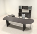 6pc Modern Contemporary L Shaped Executive Office Desk Set, #MT-MED-O24