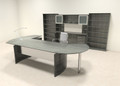 8pc Modern Contemporary L Shaped Executive Office Desk Set, #MT-MED-O25