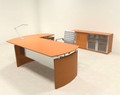 3pc Modern Contemporary L Shape Executive Office Desk Set, #RO-NAP-L4